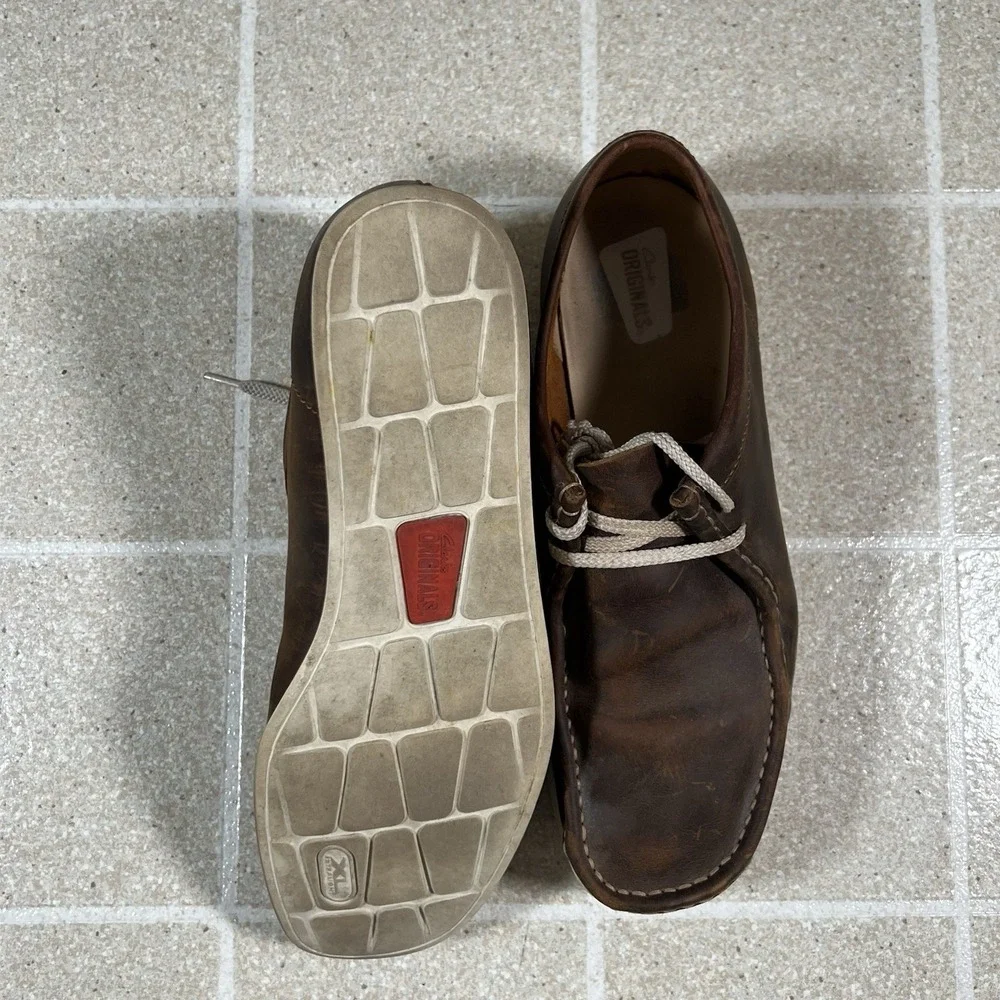 Clarks Originals Shoes Wallabee Mens 11 M Beeswax Brown Leather Moccasins Casual